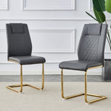 ZUN Modern dining chairs, restaurant chairs, and gold legged upholstered chairs made of artificial W1151107097