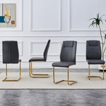 ZUN Modern dining chairs, restaurant chairs, and gold legged upholstered chairs made of artificial W1151107097