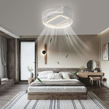 ZUN 20Inches Bladeless Ceiling Fan with Lights, Dimmable LED, Remote Control / APP Control, 6 Speeds of W2009127693