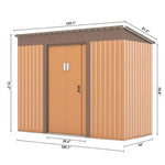 ZUN 4.2 x 9.1 Ft Outdoor Storage Shed, Metal Tool Shed with Lockable Doors Vents, Utility Garden Shed W2181P156875