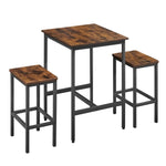 ZUN Bar Table Set, Square Bar Table with 2 Bar Chairs, Industrial Style Bar Chairs for Kitchen Breakfast W1668P143123