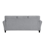 ZUN Modern 1pc Sofa Dark Gray Textured Fabric Upholstered Rounded Arms Attached Cushions Transitional B01146750