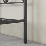 ZUN Metal Canopy Bed Frame, Platform Bed Frame with X Shaped Frame, Twin Black 72766923