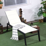 ZUN Outdoor Chaise Lounge with Wheels, Five Position Recliner for Sunbathing, Suntanning, Steel Frame, W2225142472