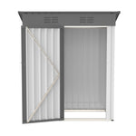 ZUN 5 X 3 Ft Outdoor Storage Shed, Galvanized Metal Garden Shed With Lockable Doors, Tool Storage Shed W230120859