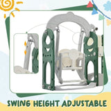 ZUN Toddler Slide and Swing Set 5 in 1, Kids Playground Climber Slide Playset with Telescope, PP321359AAL