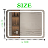 ZUN 23 in. W x 31 in. H LED Single Bathroom Vanity Mirror in Polished Crystal Bathroom Vanity LED Mirror W2026120513