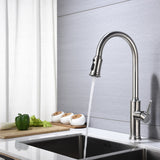 ZUN Single Handle Pull Down Kitchen Faucet with Dual Function Sprayhead 64545964