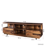 ZUN TV Stand Modern Wood Media Entertainment Center Console Table with 2 Doors and 4 Open Shelves W33164730