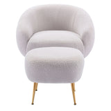 ZUN Orisfur. Modern Comfy Leisure Accent Chair, Teddy Short Plush Particle Velvet Armchair with Ottoman WF287096AAB