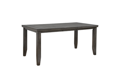 ZUN 1pc Contemporary Style Dining Rectangular Table with18" Leaf Tapered Block Feet Gray Finish Dining B011P160497