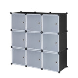 ZUN 9-Cube DIY Plastic Closet Cabinet, Modular Book Shelf Organizer Units, Storage Shelving with Doors 38883531