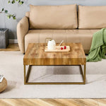 ZUN Modern rectangular coffee table, dining table. MDF desktop with metal legs. Suitable for restaurants W1151119521