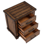 ZUN Rustic Three Drawer Reclaimed Solid Wood Framhouse Nightstand WF298401AAD