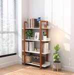 ZUN Multifuction Bookcase with Solid Wood Frame,Mix Color Plant Standing for Home Decro W1027104762