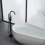 ZUN TrustMade Double Handle Freestanding Tub Filler with Handshower, Matte Black - R01 TMFTFLYJ-R01MB
