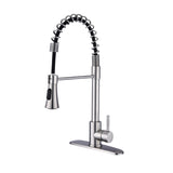 ZUN Commercial Kitchen Sink Faucet with Deck Plate Brushed Nickel JYD0675BN