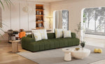 ZUN 103.9" Modern Couch Corduroy Fabric Comfy Sofa with Rubber Wood Legs, 4 Pillows for Living Room, WF309991AAF