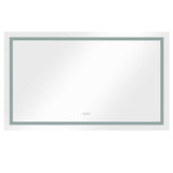 ZUN 60 in. W x 36 in. H Frameless LED Single Bathroom Vanity Mirror in Polished Crystal 74376911
