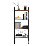 ZUN 4 Tiers Industrial Ladder Shelf, Vintage Bookshelf, Storage Rack Shelf for Office, Bathroom, Living 96944196