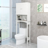 ZUN Over-The-Toilet Bathroom Cabinet with Shelf and Two Doors Space-Saving Storage, Easy to Assemble, WF294604AAK