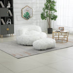 ZUN COOLMORE Bean Bag Faux fur Lazy Sofa /Footstool Durable Comfort Lounger High Back Bean Bag W395115585