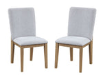 ZUN Delphine Set of 2 Gray Linen Fabric 19" Dining Chair B061125429