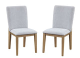 ZUN Delphine Set of 2 Gray Linen Fabric 19" Dining Chair B061125429