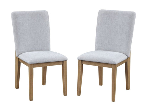 ZUN Delphine Set of 2 Gray Linen Fabric 19" Dining Chair B061125429