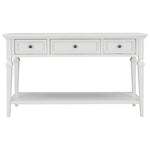 ZUN TREXM Classic Retro Style Console Table with Three Top Drawers and Open Style Bottom Shelf, Easy WF199599AAK