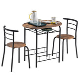 ZUN Fire Wood PVC Black Paint Breakfast Table for Couples with Curved Back 37100463