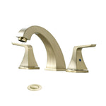 ZUN Widespread 2 Handles Bathroom Faucet with Pop Up Sink Drain Brushed Golden W122466657