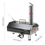 ZUN Semi-Automatic Black 12 Outdoor Pizza Oven Portable Wood Fired Pizza Oven Outdoor Cooking Pizza W2196134328