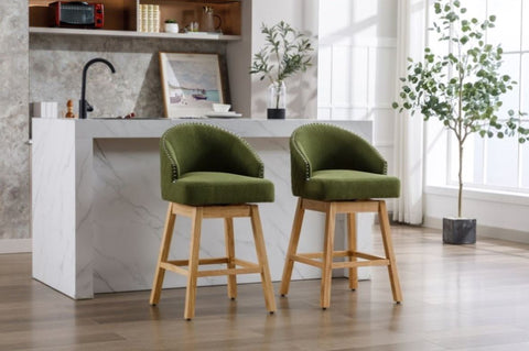 ZUN COOLMORE Bar Stools Set of 2 Counter Height Chairs with Footrest for Kitchen, Dining Room And 360 W153990778