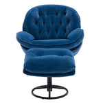 ZUN Accent chair TV Chair Living room Chair with Ottoman-Blue W67632623