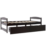 ZUN Twin size platform bed, with two drawers, espresso WF195910AAP