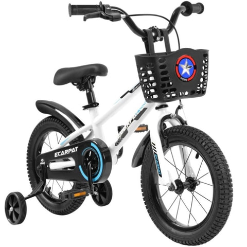 ZUN Kids Bike 14 inch for Boys & Girls with Training Wheels, Freestyle Kids' Bicycle with Bell,Basket W1856142505