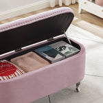 ZUN Storage bench, velvet upholstered tufted bench for bedrooms, living room, Entryway, semicircle W1359106418