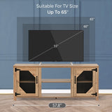 ZUN Modern TV Stand for 65'' TV with Large Storage Space, 3 Levels Adjustable shelves, Magnetic Cabinet WF302938AAP