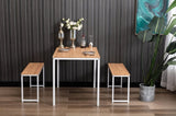 ZUN Morden charming style dining table set with a tatble and two benches for kichen, diniing room, Light W50172154