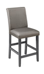 ZUN Traditional Modern 2pc Set Counter Height Dining Side Chairs Upholstered PU Fabric Zinc Gunmetal B011135285