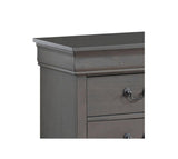 ZUN 1pc Nightstand Gray Louis Philippe Solid wood English Dovetail Construction Antique Nickle Hanging HS11CM7966GY-N-ID-AHD