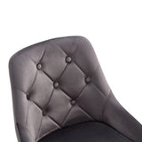 ZUN Modern Gray Velvet Dining Chairs , Fabric Accent Upholstered Chairs Side Chair with Black Legs for W21068143