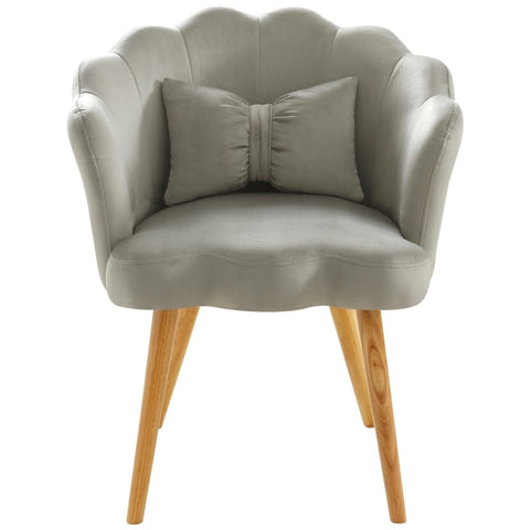 ZUN Vanbow.Velvet Wooden foot casual lotus chair with waist pillow W1521122660