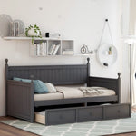 ZUN Wood Daybed with Three Drawers ,Twin Size Daybed,No Box Spring Needed ,Gray WF295565AAE
