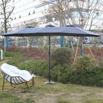 ZUN 14.8 Ft Double Sided Outdoor Umbrella Rectangular Large with Crank W640140332