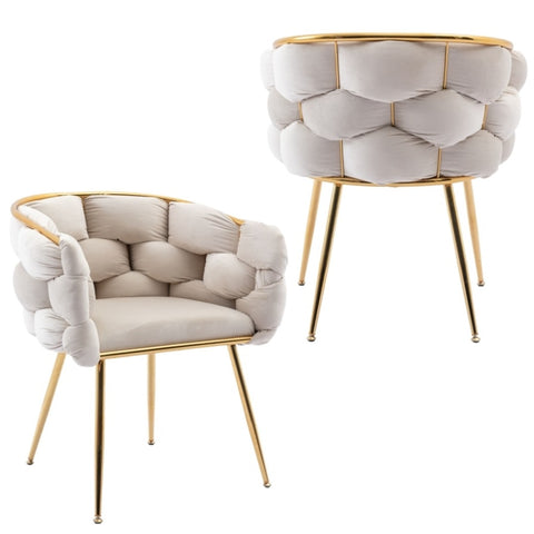 ZUN Luxury modern simple leisure velvet single sofa chair bedroom lazy person household dresser stool W1170109311