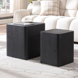 ZUN Upgrade MDF Nesting table side table coffee table end table for living room,office,bedroom ,Black W87665725