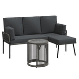 ZUN Patio Furniture Set,L-Shaped Patio Conversation Sets W1828127663