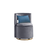 ZUN 360&deg; Swivel Accent Chair with Storage Function, and Velvet Pillow, Velvet Curved Chair with Gold W142072228